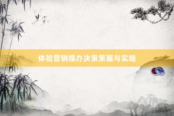 体验营销操办决策策画与实施